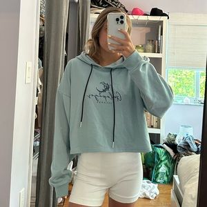 Blue cropped Galapagos hoodie